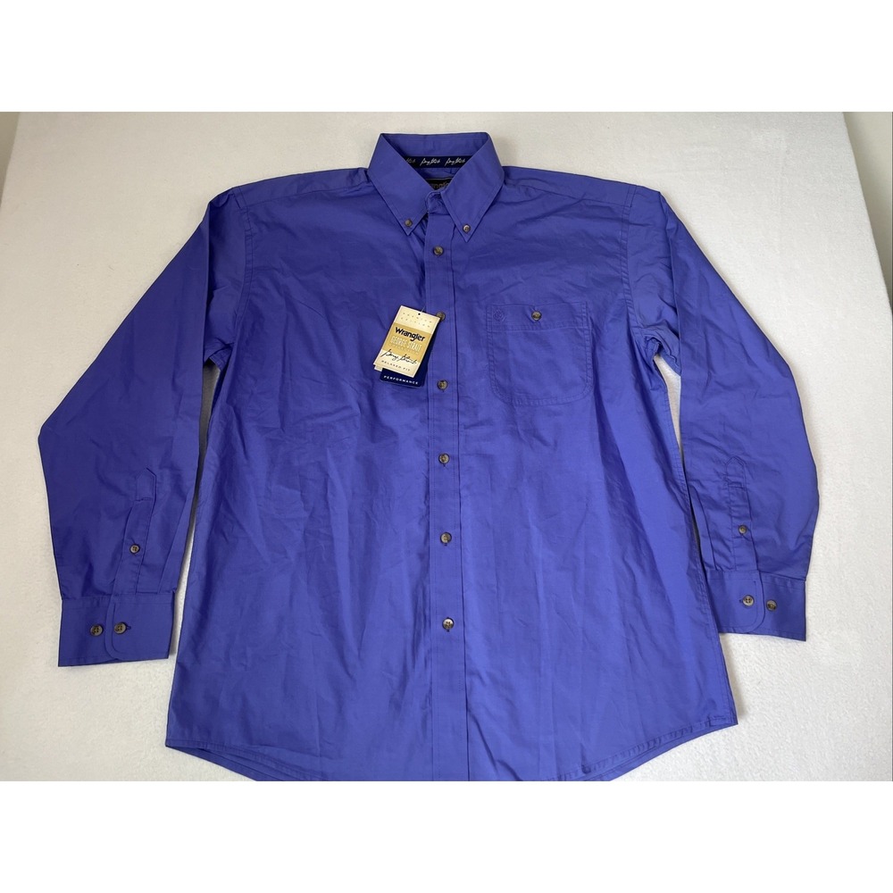 Wrangler George Strait Collection Blue Western Button Down Shirt MGS275P L